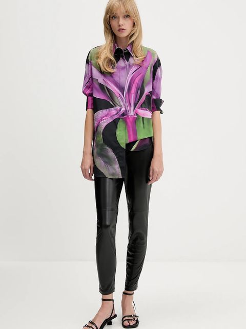 Desigual koszula ORQUIDEA damska kolor zielony relaxed z kołnierzykiem klasycznym 25WWCW20 - zdjęcie produktu nr 2