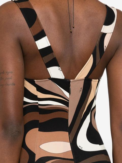 PUCCI square-neck print mini dress - Black