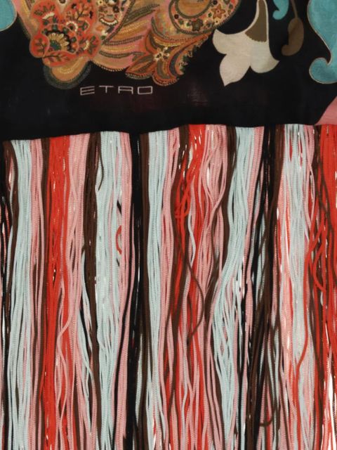 ETRO paisley-print fringed scarf - Black