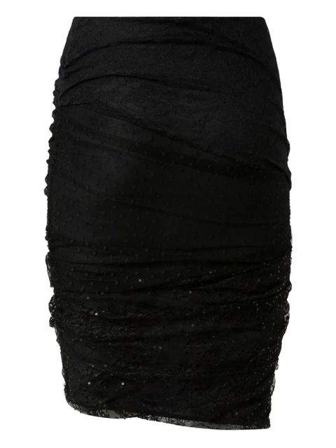 PINKO sequin-embellished lace fitted skirt - Black - zdjęcie produktu nr 1