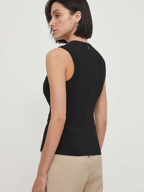Calvin Klein bluzka damska kolor czarny gładka