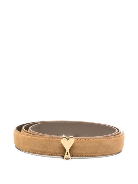 AMI Paris logo-plaque leather belt - Neutrals - zdjęcie produktu nr 1