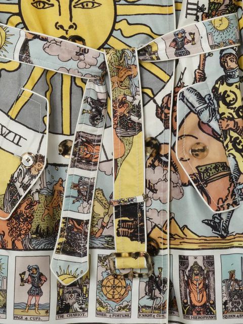 Burberry long tarot-print silk Foxfield trench coat - Yellow - zdjęcie produktu nr 2