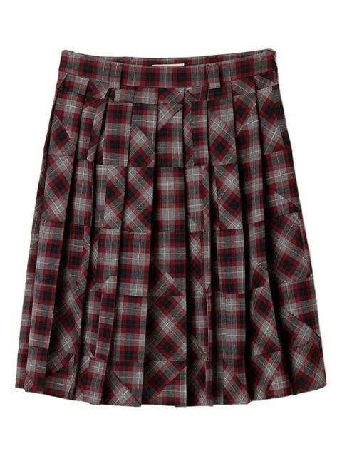 Miu Miu tartan pleated midi skirt - Red - zdjęcie produktu nr 1