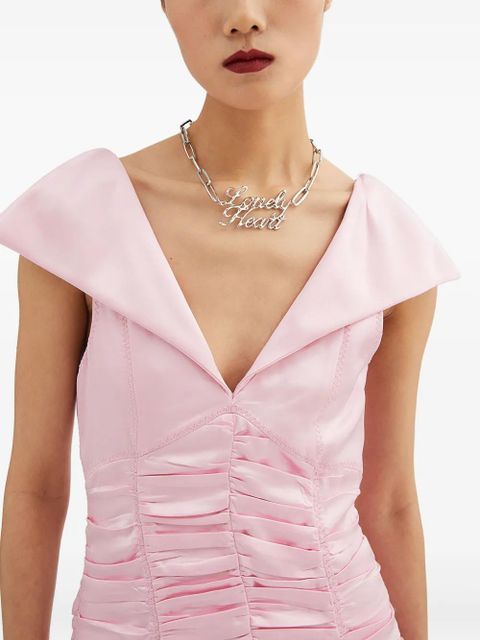 Jil Sander slogan-plaque necklace - Silver