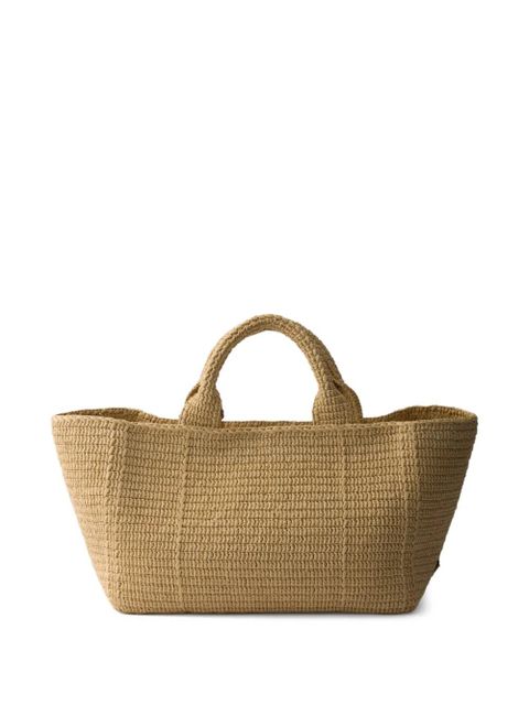 Prada large crochet tote bag - Neutrals - zdjęcie produktu nr 2