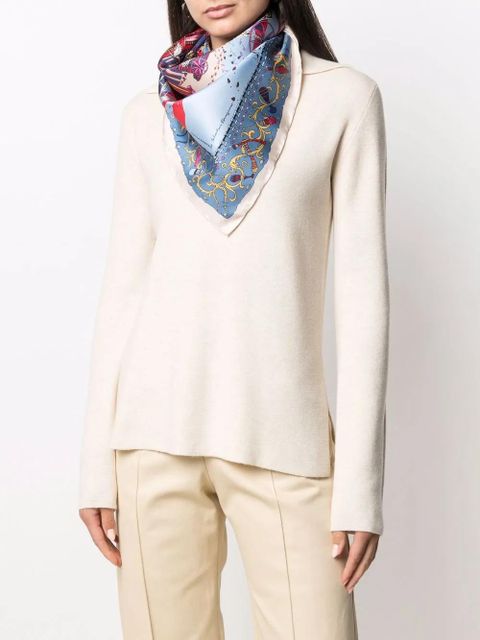 Ferragamo Palazzo Spini-Feroni print scarf - Blue - zdjęcie produktu nr 2