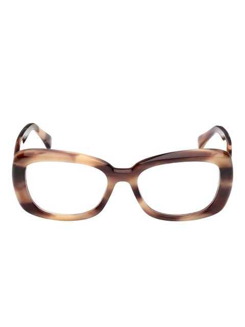 Max Mara tortoiseshell geometric-frame glasses - Brown - zdjęcie produktu nr 1