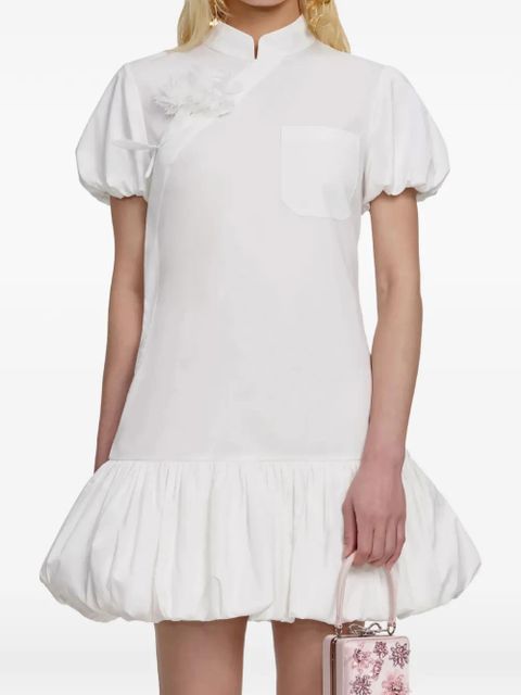 Self-Portrait pocket mini dress - White