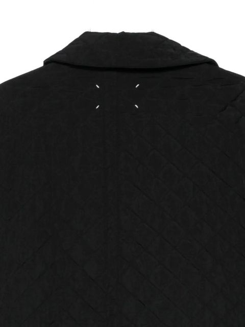Maison Margiela four stitch-logo quilted coat - Black