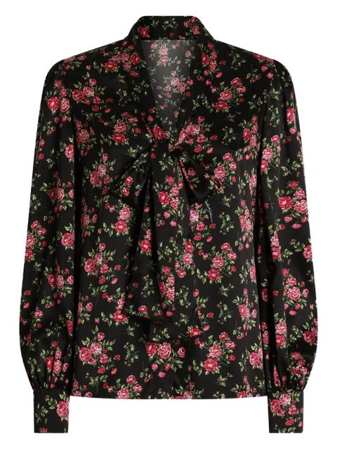 Dolce & Gabbana floral tie-neck blouse - Black - zdjęcie produktu nr 1