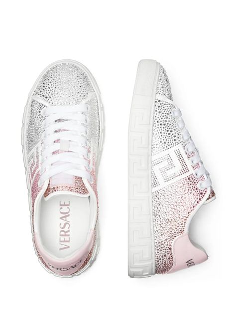 Versace Greca crystal-embellished sneakers - Silver
