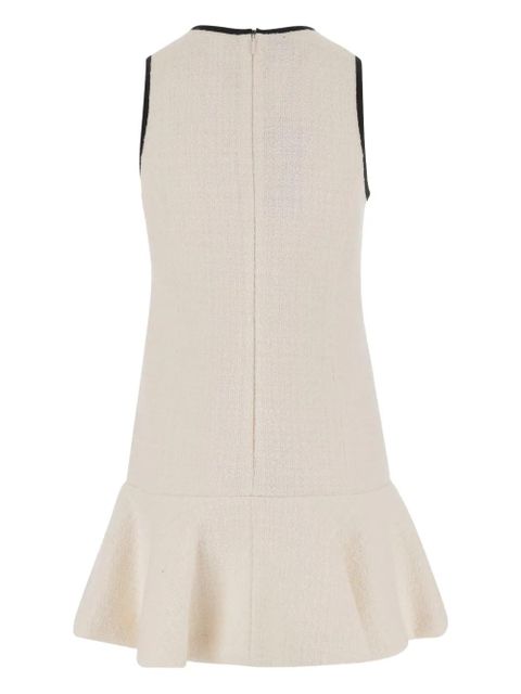 PINKO tweed ruffled dress - Neutrals