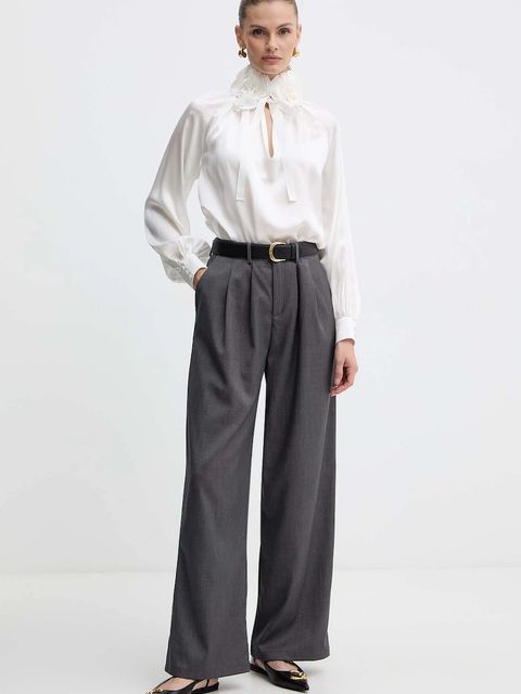 Luisa Spagnoli bluzka jedwabna damska kolor beżowy z aplikacją 542316 - zdjęcie produktu nr 2