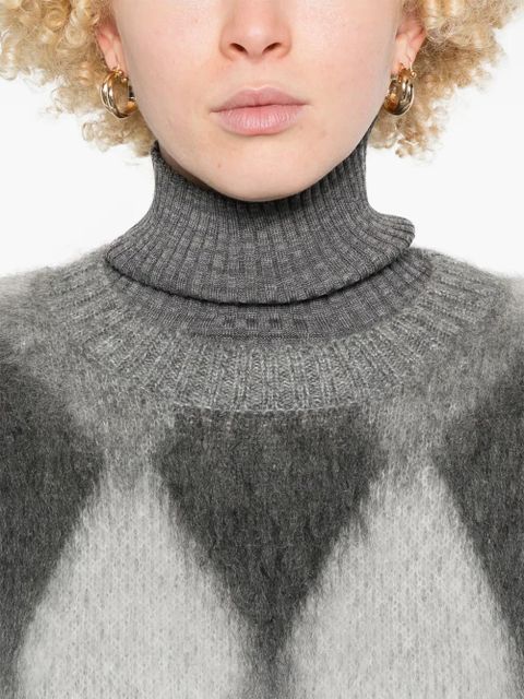 Moncler argyle-check sweater - Grey