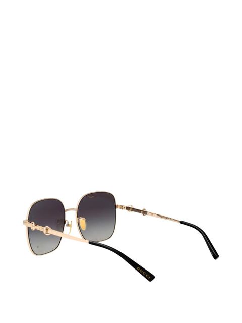 Gucci Eyewear Horsebit square-frame sunglasses - Gold