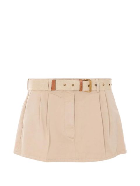 Miu Miu belted pleated mini skirt - Neutrals - zdjęcie produktu nr 1