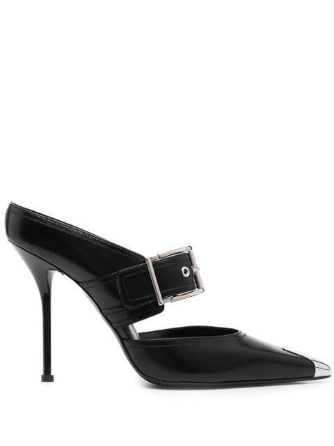 Alexander McQueen 120mm leather mules - Black - zdjęcie produktu nr 1