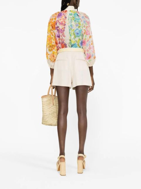 ZIMMERMANN floral-print ramie blouse - Neutrals