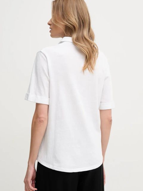 Mos Mosh koszula damska kolor biały regular z kołnierzykiem klasycznym 168620