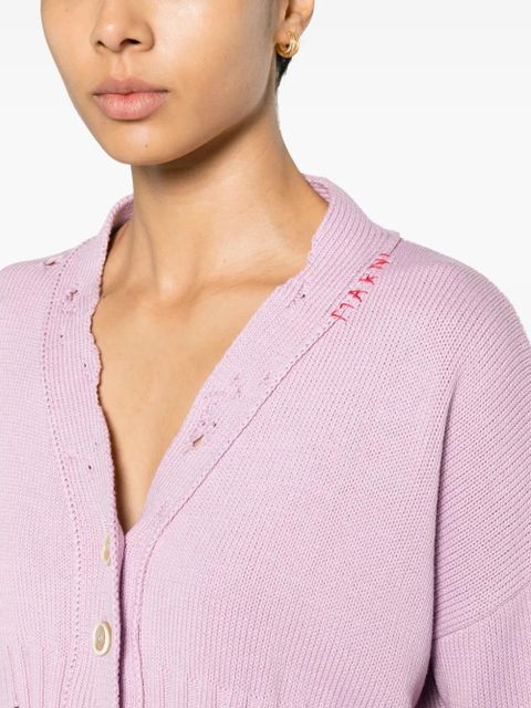 Marni V-neck cotton cardigan - Pink