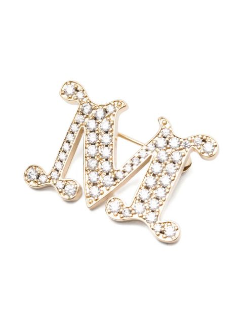 Max Mara embellished initial brooch - Gold