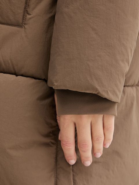 Mos Mosh kurtka Ollie kolor brązowy zimowa oversize 170810