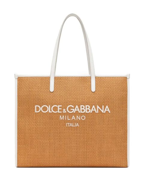 Dolce & Gabbana large Shopping woven tote bag - Brown - zdjęcie produktu nr 1