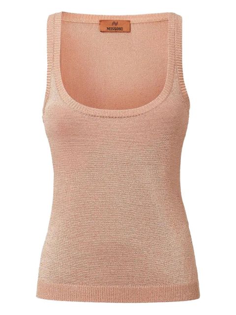 Missoni scoop-neck metallic-knit top - Pink - zdjęcie produktu nr 1