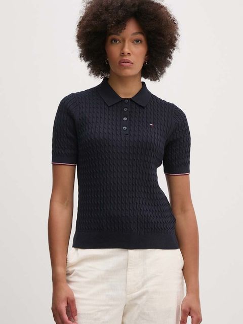 Tommy Hilfiger polo bawełniane kolor granatowy WW0WW41878
