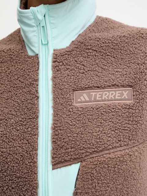 adidas TERREX bezrękawnik outdoorowy kolor brązowy przejściowy JN0927