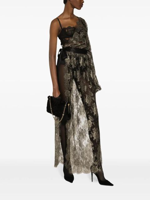 Dolce & Gabbana semi-sheer lace gown - Gold