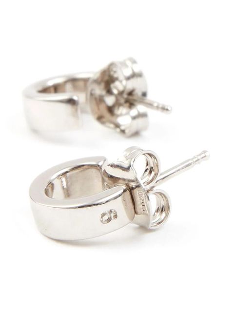 MM6 Maison Margiela Numeric engraved hoop earrings - Silver