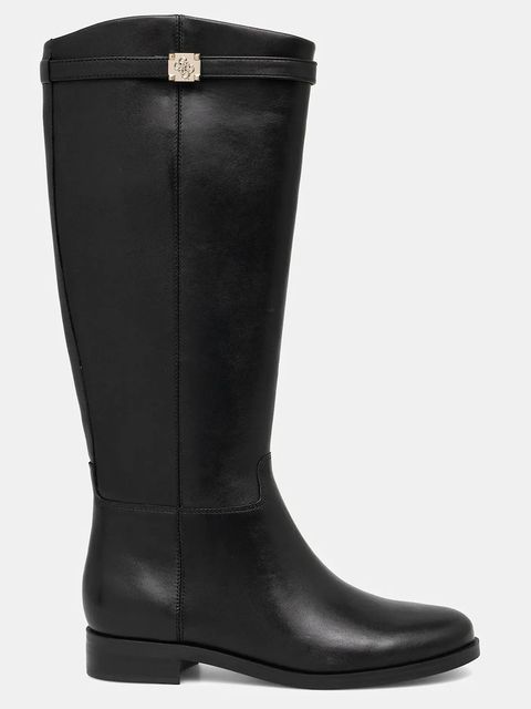 Guess kozaki skórzane ZORO damskie kolor czarny na płaskim obcasie FLFZOR LEA11 - zdjęcie produktu nr 2