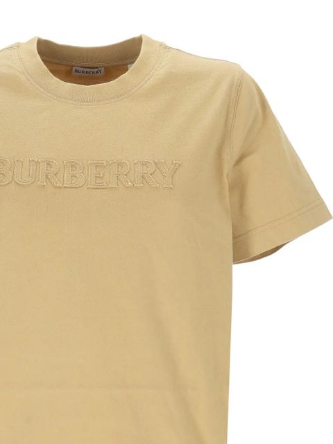 Burberry logo-embroidered T-shirt - Neutrals