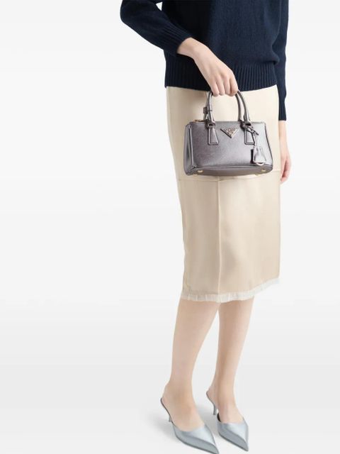 Prada mini Galleria leather tote bag - Grey