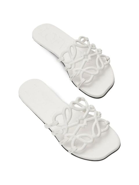 LOEWE leather flat sandals - White