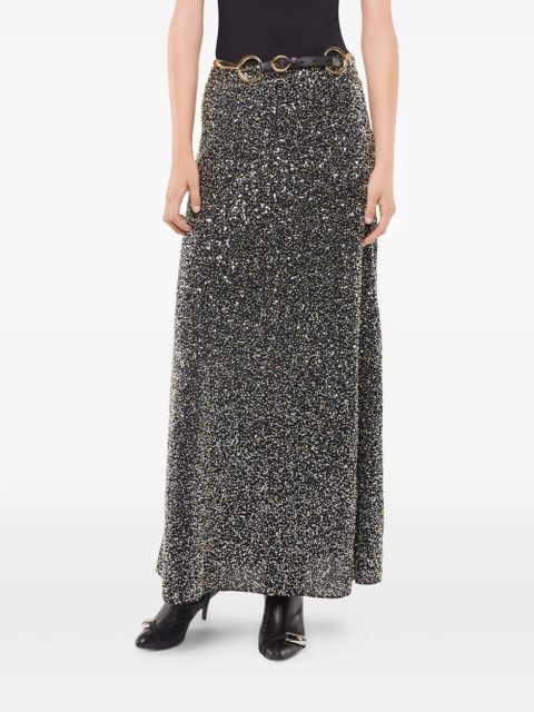 Rabanne sequin-embellished maxi skirt - Black