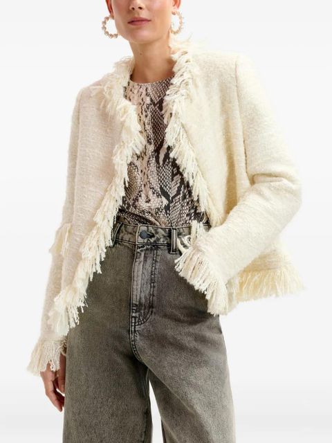 Essentiel Antwerp fringe tweed jacket - Neutrals
