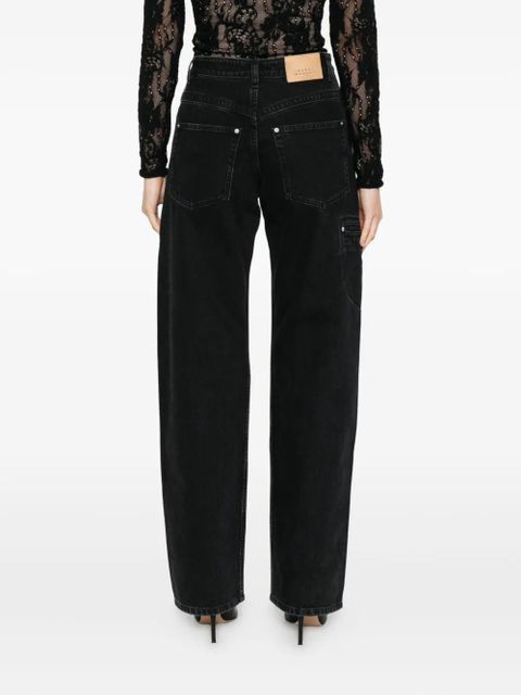 ISABEL MARANT Stely zip-fly panelled jeans - Black
