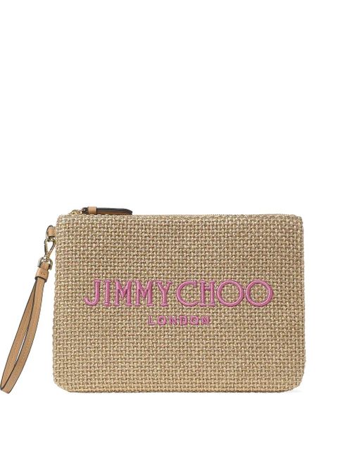 Jimmy Choo raffia clutch bag - Brown - zdjęcie produktu nr 1