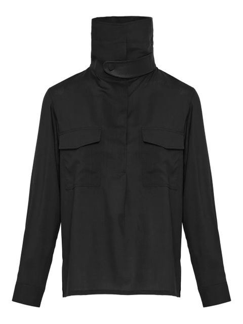 Yves Salomon high-neck blouse - Black - zdjęcie produktu nr 1