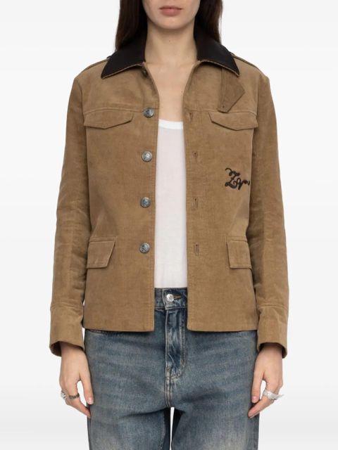 Zadig&Voltaire Veram corduroy embroidered jacket - Brown