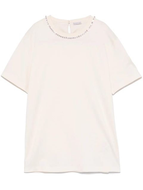 Moncler crystal-embellished T-shirt - Neutrals - zdjęcie produktu nr 1