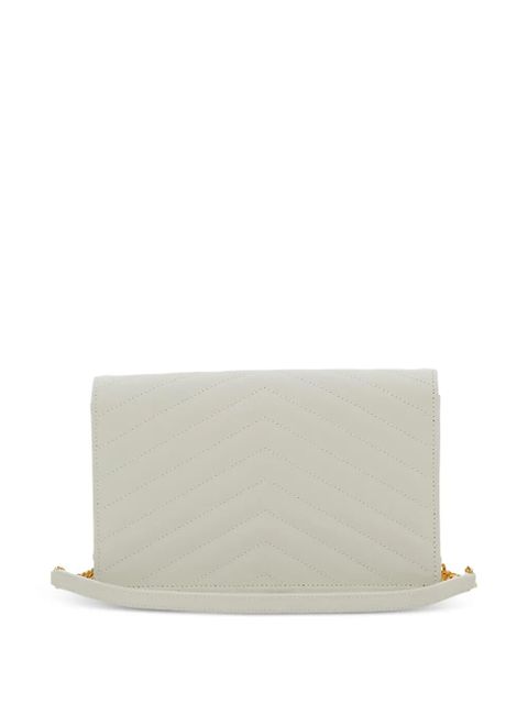 Saint Laurent Cassandre Envelope chevron chain shoulder bag - Neutrals - zdjęcie produktu nr 2
