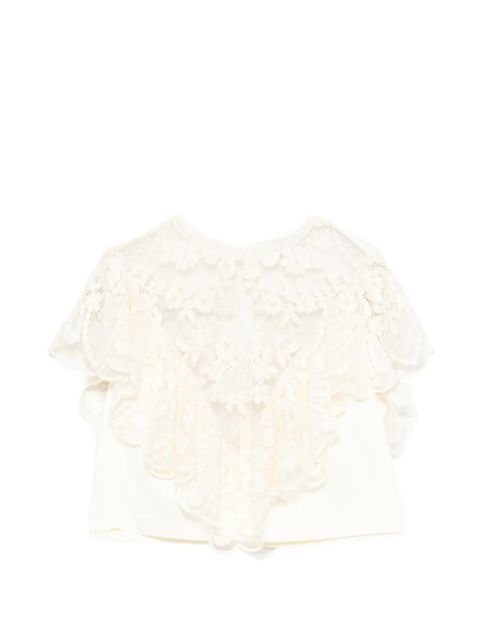 SANDRO lace-detail blouse - Neutrals - zdjęcie produktu nr 1