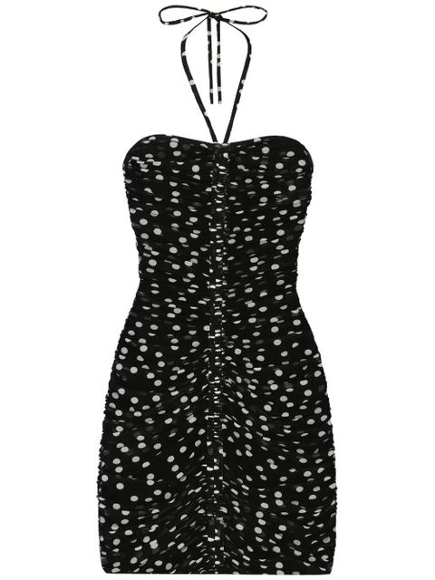 Dolce & Gabbana polka-dot draped tulle dress - Black - zdjęcie produktu nr 1