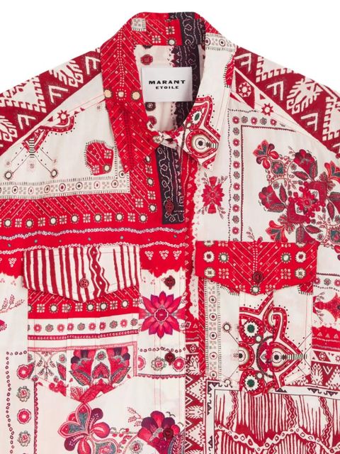 MARANT ÉTOILE Nathy floral-detail shirt - Neutrals - zdjęcie produktu nr 2