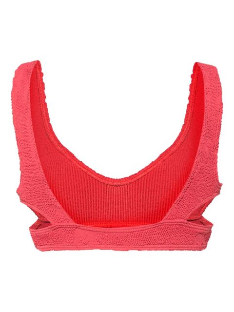 Bond-eye Nino smocked bikini top - Red