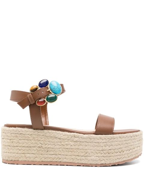 Gianvito Rossi 65mm stone-embellished espadrilles - Brown - zdjęcie produktu nr 1